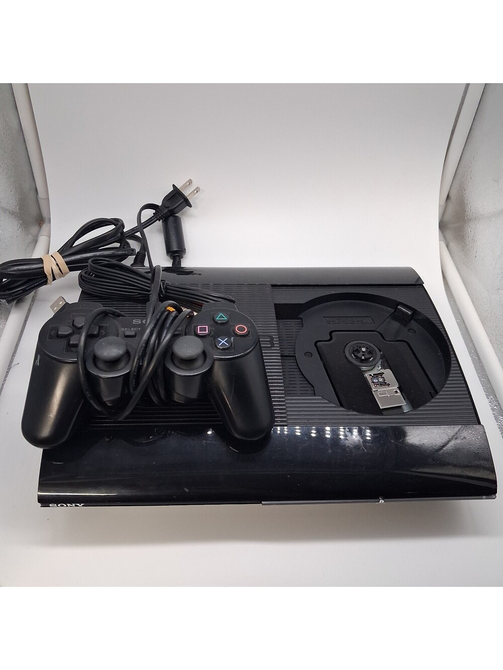 Sony PlayStation 3 PS3 Super Slim Black Console Controller Cables Tested Working